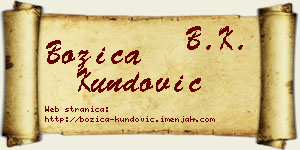 Božica Kundović vizit kartica